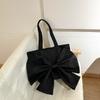 Large Capacity Portable Bow Women's Bag Shoulder Tote Bag Student Class Niche Versatile Street Armpit Bag
