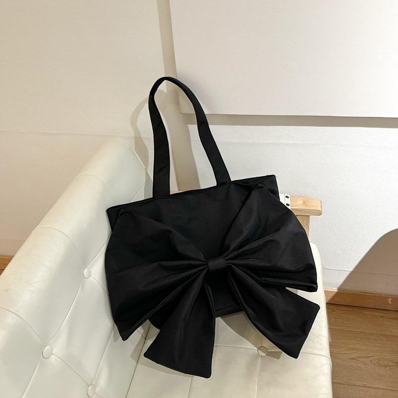 Large Capacity Portable Bow Women's Bag Shoulder Tote Bag Student Class Niche Versatile Street Armpit Bag