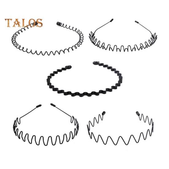 

5/8/10 шт. Чорні металеві пов’язки унісекс Весняна хвиляста пов’язка для волосся Нековзкий спортивний обруч для волосся для чоловіків, жінок, фітнес, щоденний одяг 5pcs