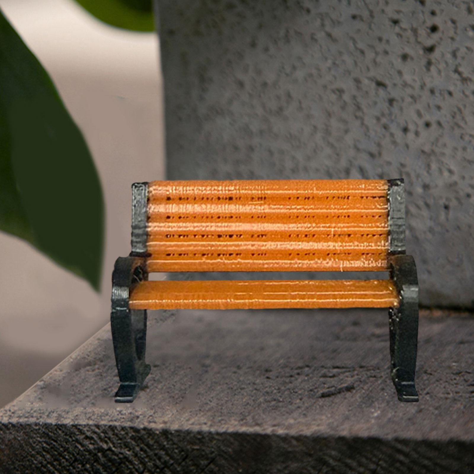 

1/64 Park Bench Model Realistic Desktop Decoration Great Gift Miniature Projects Resin DIY Scene
