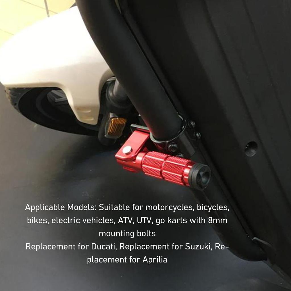 2Pcs otorcycle Foldable Foot Pegs Foot Rest 8 Antislip Aluiniu Alloy  for Bikes  UTV  Kart