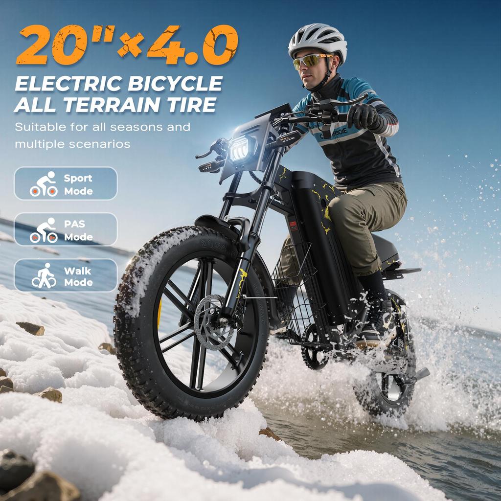 Electric Bicycle All-Terrain VARUN 1000W Motor Adult Ebike 48V 31.5AH Full Suspension Top Speed 45Km/h 7 Speed Load 150Kg X-Plorer Beast