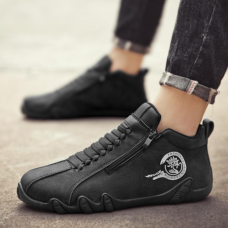 2024 Leder wasserdichte Low-Top-Freizeitschuhe Board-Schuhe Herrenschuhe im Hong Kong-Stil