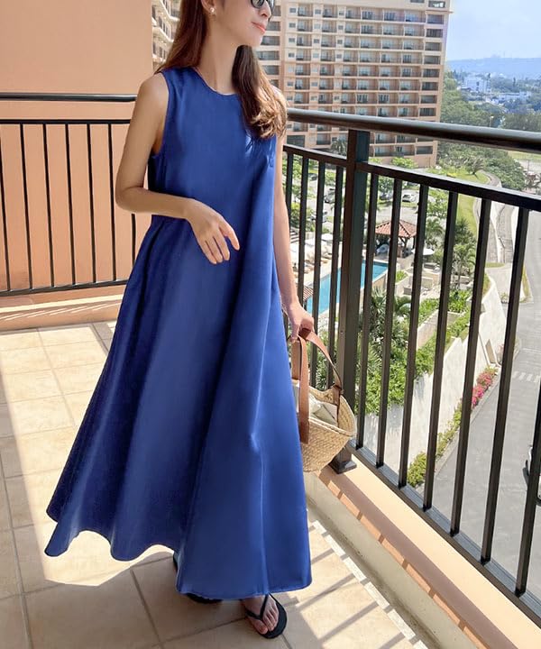 Kobe Lettuce Maxi Stylish Summer Green Size M Women's Wrinkle-Resistant Dress, Dress, Sleeveless, [E3264],