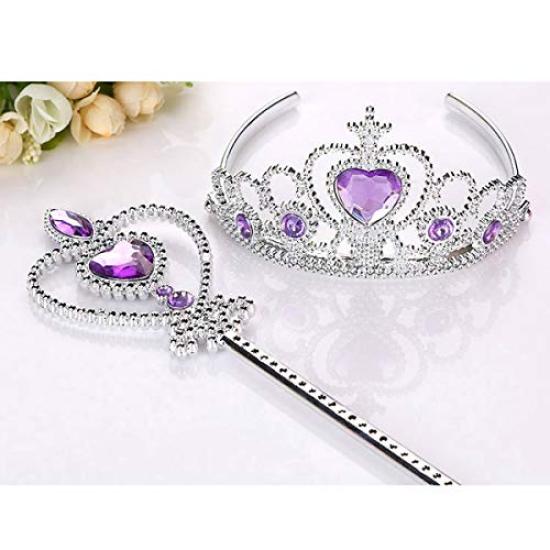 Sofia Princess Kids 120cm [MANAMANA] Children's Dress, Dress, Tiara, Stick, 3-Piece Costume, Purple, Girls, 120,