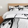 Japanese Manga Three-piece Quilt Cover Digital Printing Bedding Set Fighting Scene Bed Cover
