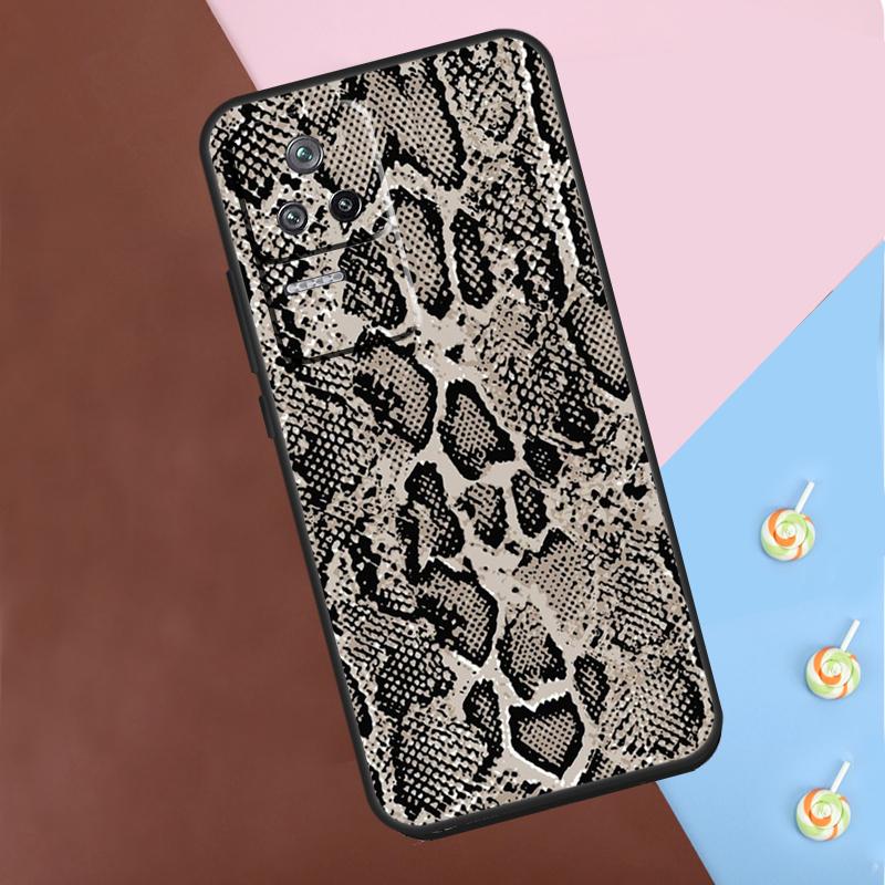 Snake Skin Case For POCO X6 Pro X3 X4 X5 F5 Pro F3 M5s Cover For Xiaomi 13T 14 13 Pro 11T 12T 12 Lite