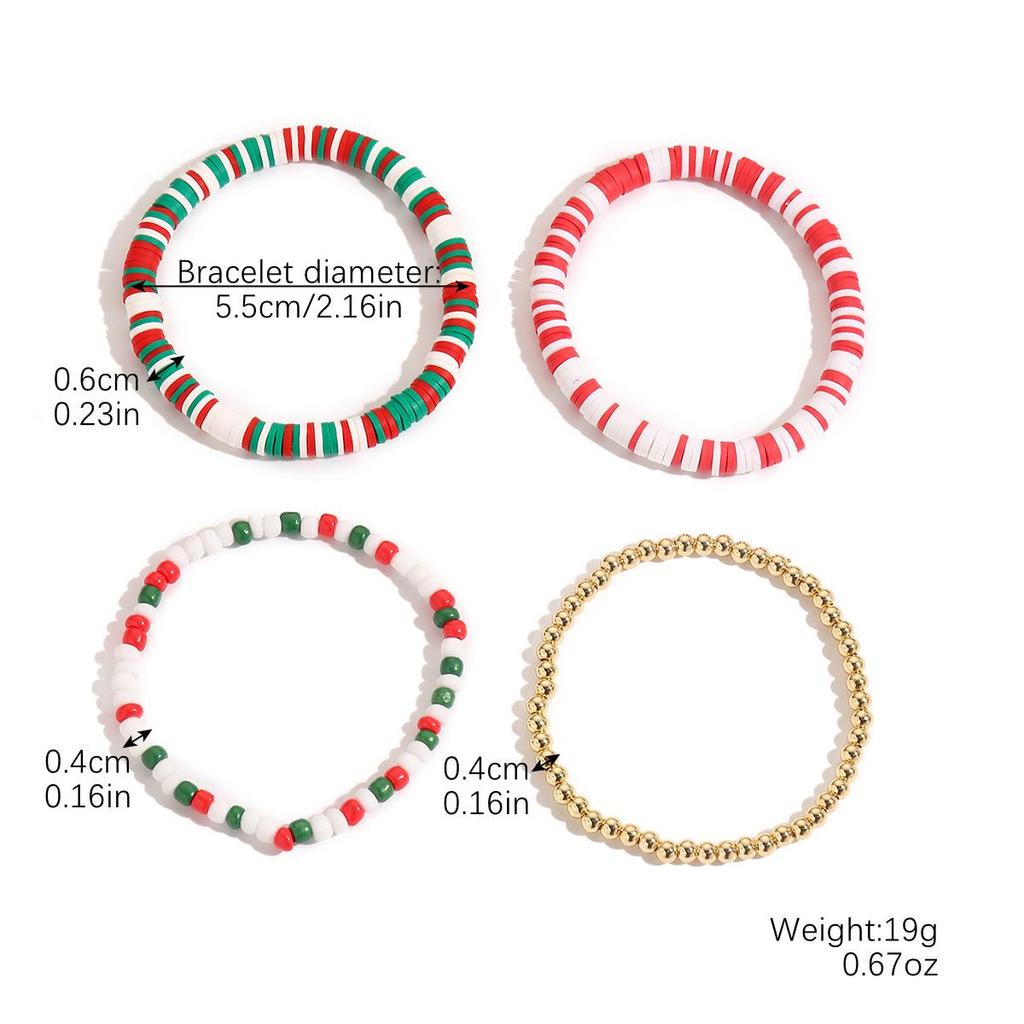 European and American Snowflake Crystal Beaded Christmas Bracelet Set for Women