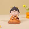 Mini Buddha Statue Resin Meditation Buddha GuanYin Sculpture Spiritual Chinese Home Decor for Office Desk Living Room