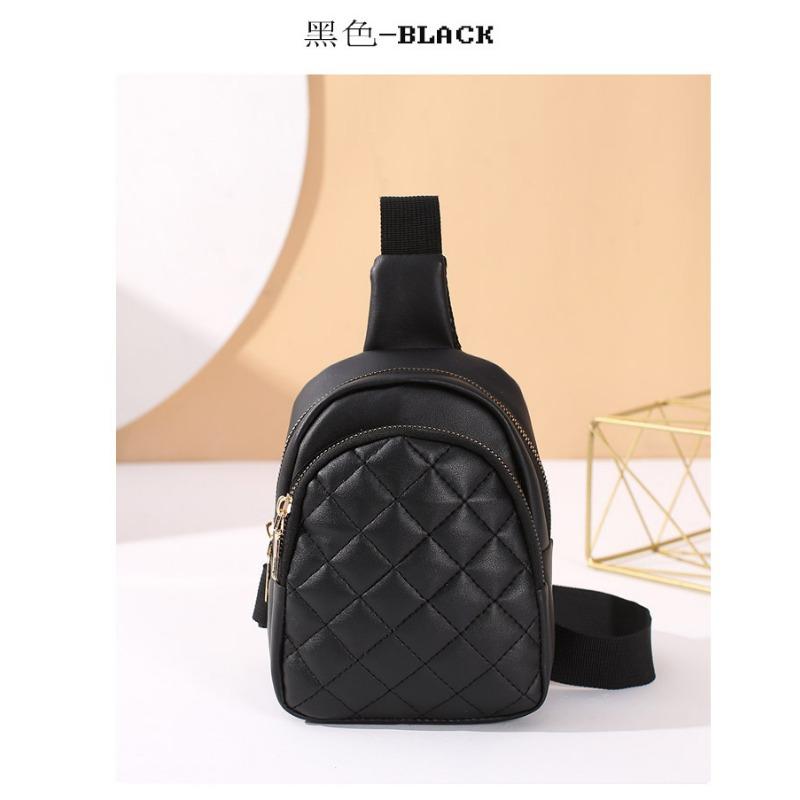 Fashion Embroidery Rhombus Backpack Versatile Trend Zipper Niche Design Change Women's Bag