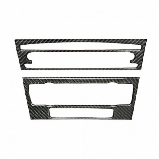 For BMW 3 Series E90 E92 2005-2012 Carbon Fiber Console CD & AC Panel Cover Trim