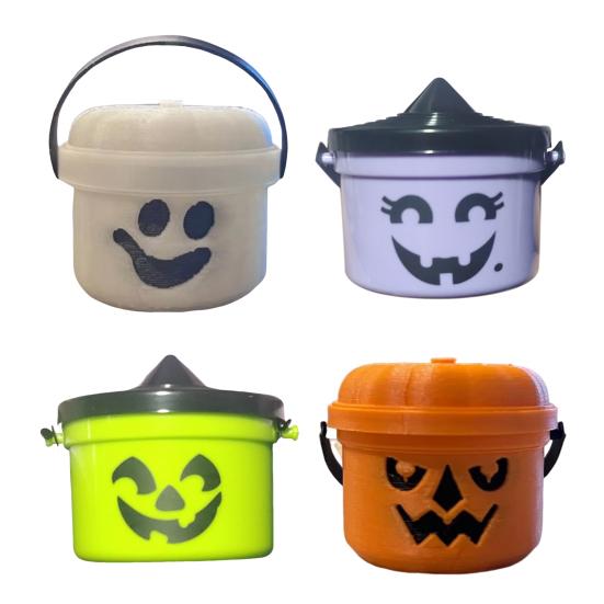 Halloween Pumpkin Bucket Miniature Design Pumpkin Orange Bucket Mini Storage Containers Festive Halloween Decoration