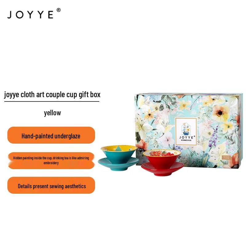 JOYYE Handmade Ceramic Art Couple Cups Gift Set