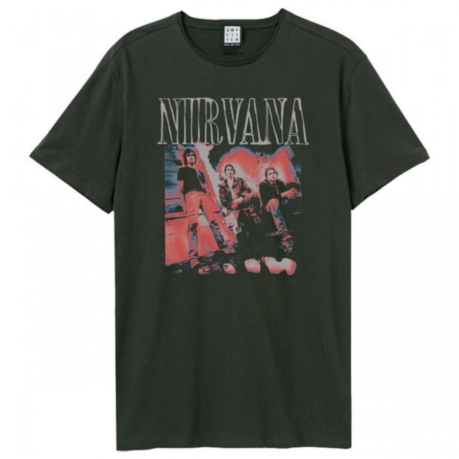 Amplified Unisex Adult Distressed Band Photo Nirvana T-Shirt S чёрный