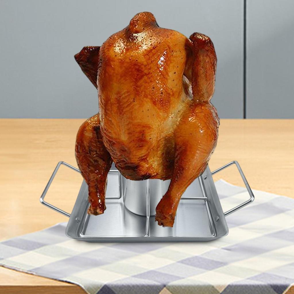 Beer Can Chicken Roaster Stand Roasting Pan Grilling Tool BBQ Barbecue Rack Grill for