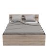 DEMEYERE Michigan Lit adulte 140x190 cm - 2 tiroirs et 1 niche - Industriel - Certifié PEFC 100% - Décor chêne brossé et noir