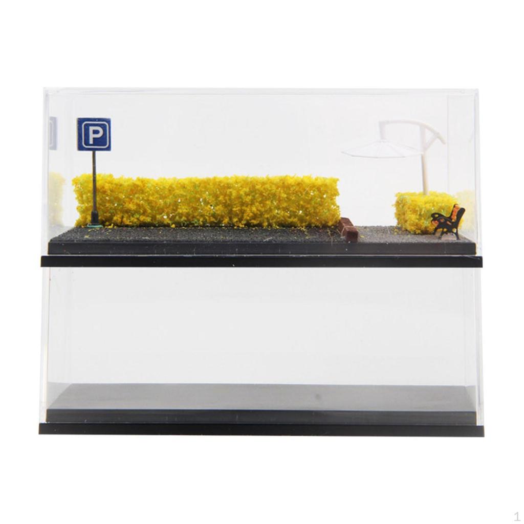 1/64 Scale Model Car Display Case, Dustproof Cover, Diorama Parking Lot Base for Vehicles,