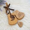 Wooden Material Guitar Picks Storage Guitar Shape Guitar Pick Holder  Guitarist Organization