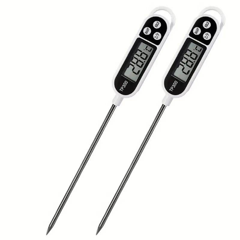 Digital Food Thermometer with Probe - Instant Read Thermometer for Meat BBQ Oven Cooking, LCD Display & Auto-Off Kitchen Tool