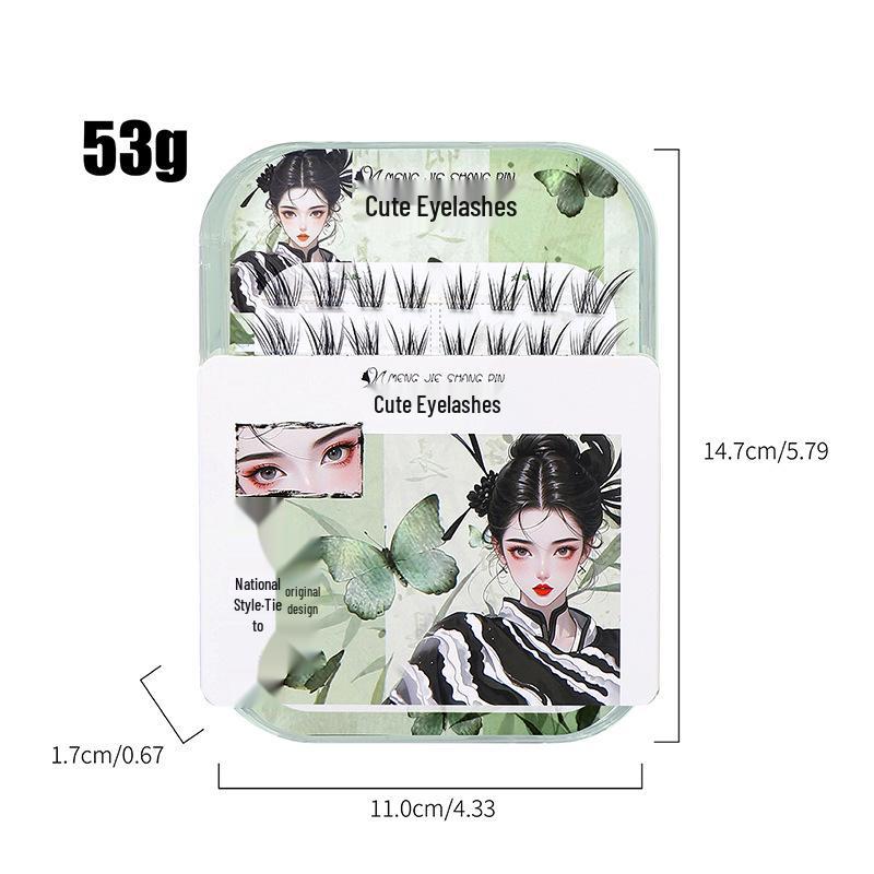 Adhesive-Free Qingqiu Tuoshan Fox Eyelashes: Thick, Natural Black-Brown Chinese Style