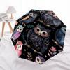 1pc Enchanted Night Owl Automatic Opening and Closing Umbrella - Lightweight 3-Fold Design, Suitable for Fans, Travel, Daily Use - Official Product, I