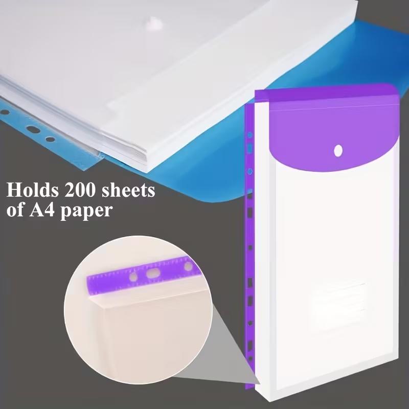 6/12Pcs Transparent PP File Storage Bag A4 Business Big Capacity Document Bag File Case File Bag Transparent Clear Envelope File Folder Bill Folders