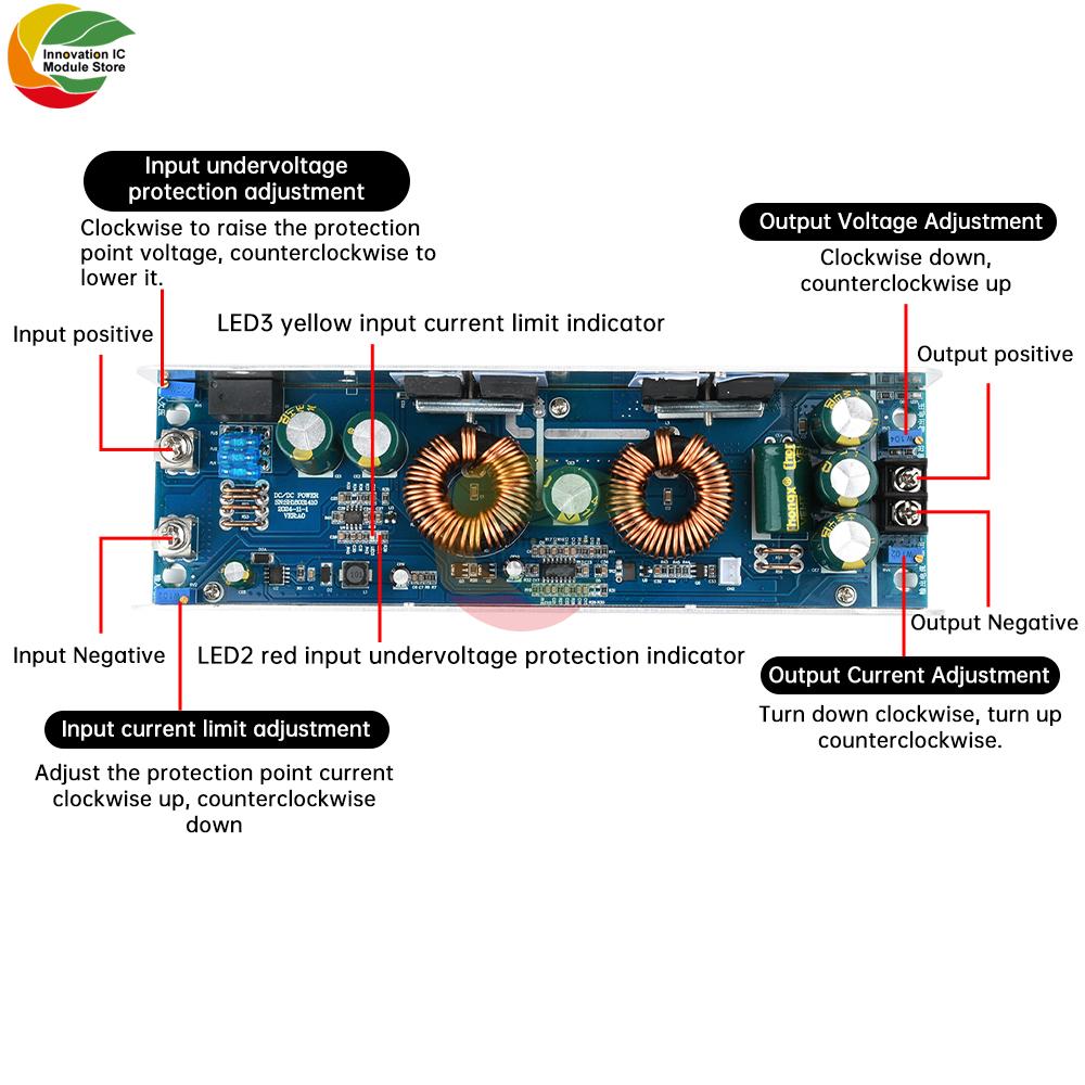 DC-DC Boost Module Full Power 1000W DC Boost Constant Voltage Constant Current Adjustable Power Module 12-75V to 12-85V