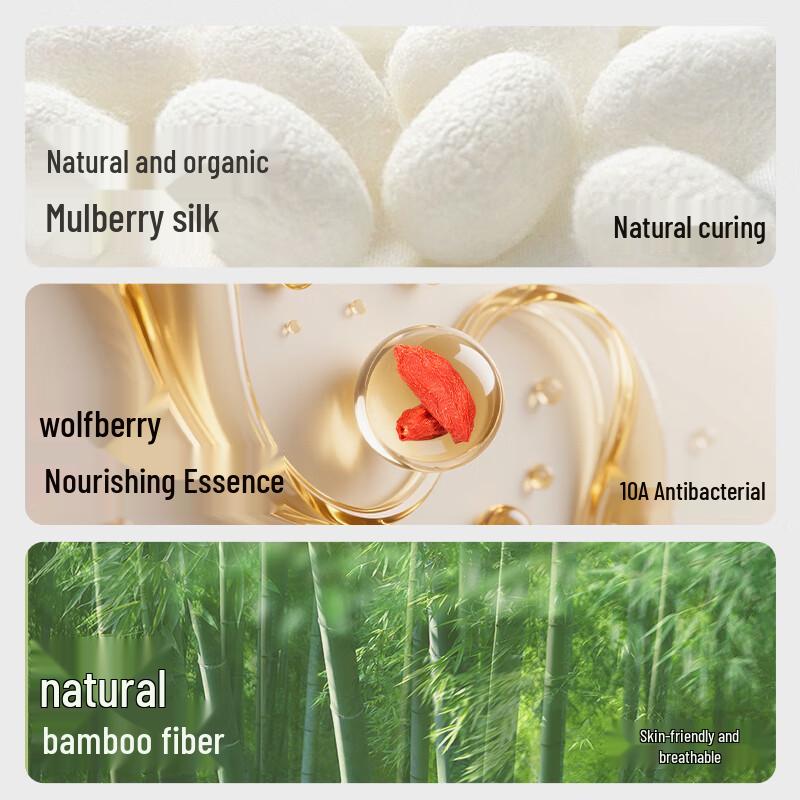 Nanjiren Men's Bamboo Fiber Antibacterial Boxer Briefs with Goji Berry Silk Crotch (3-Pack)