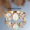 Trendy Crystal White Opal Zircon Stone Vintage Gold Color Wedding Bands Engagement Rings For Women Men Minimalist Jewelry