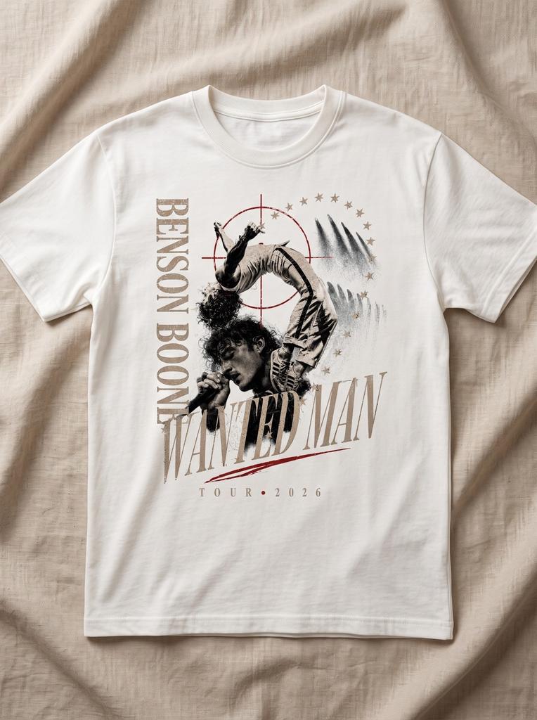 Benson Boone Wanted Man Tour 2026 Comfort Colors, Retro Concert T-Shirt