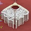 Handmade Pearl Tassel Shawl Vintage False Collar Hanfu Accessory Lace Shawl  Spring