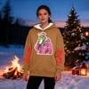 Women's Casual Fashion Plus Velvet Thickened Christmas Print Hooded Sweatshirt