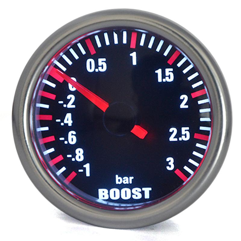DRAGON GAUGE3.0 BAR 2 52MM Boost Turbo Gauge Mechanical Meter Auto White LED