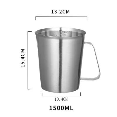304 Stainless Steel Measuring Cup with Inner Scale Design Kitchen Cup Scale Liquid Pull Flower Kitchen Tools Bake Supply