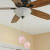 2PCS Bright Glass Flower Fan Pull Chains 24 Inch Length Decorative Fan Pull 58Cm for Ceiling Fan & Light Switches Upgrades