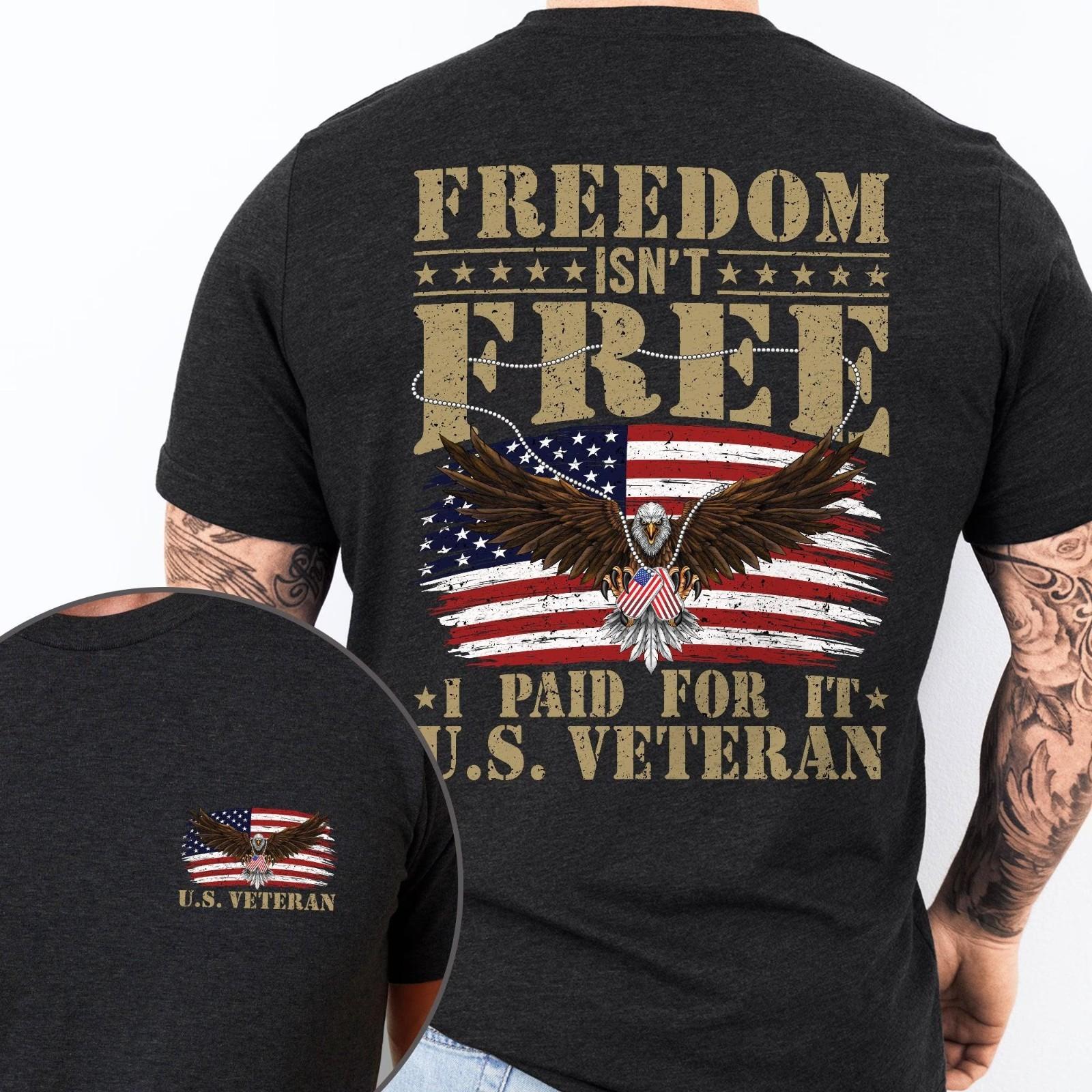 Patriotic American Eagle Veteran T-shirt, Happy 4th of July Freedom T-Shirt XXL
