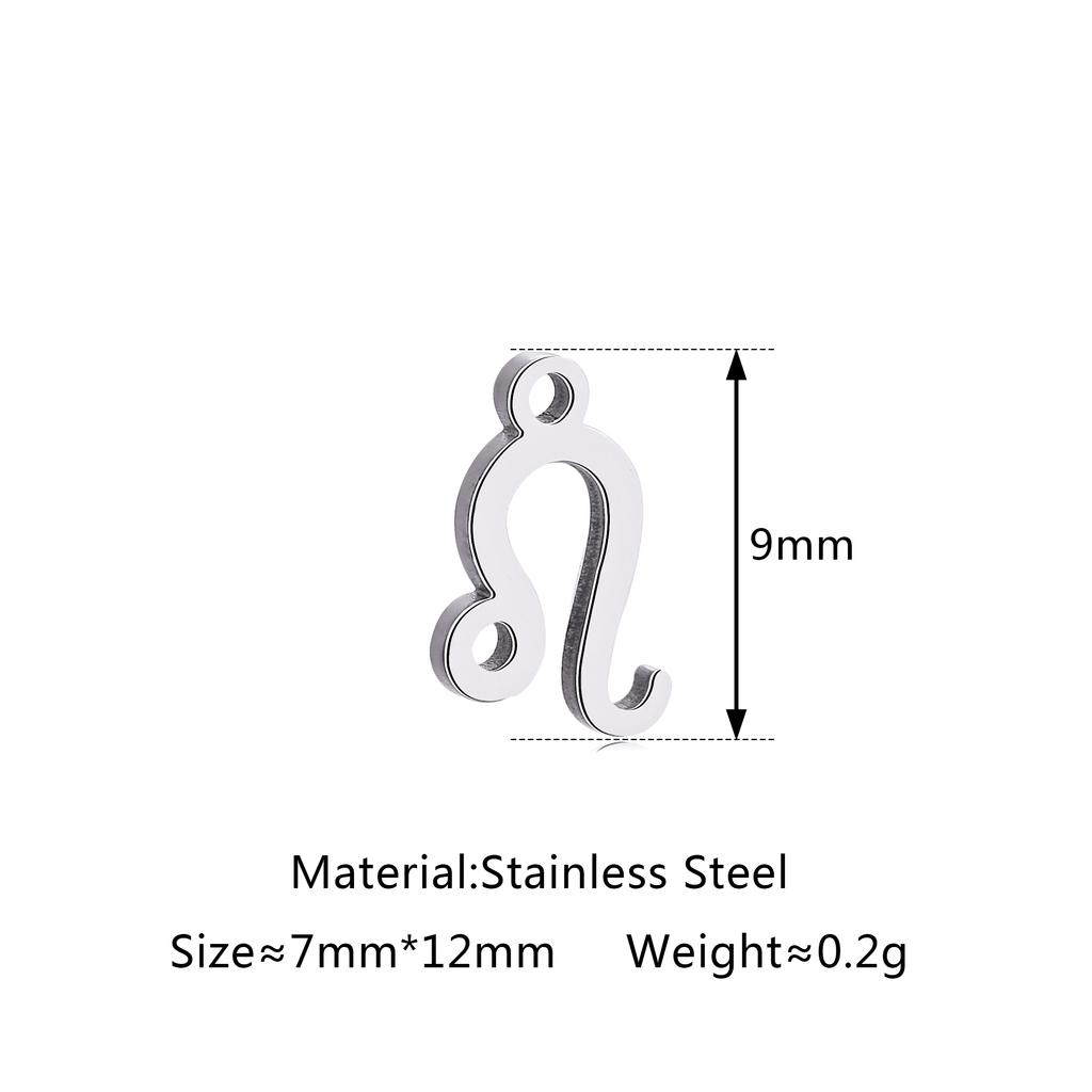 5Pcs/Lot Stainless Steel 12 Zodiac Sign Charms Mini Constellation Pendants DIY Handmade Craft Necklace Bracelet Jewelry Making