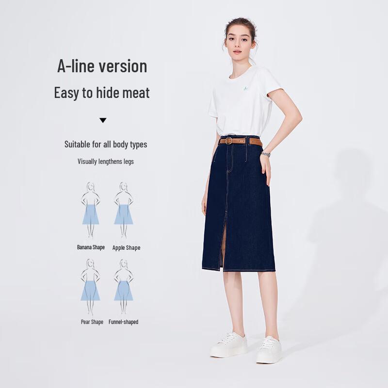 Navigare Women's A-line Denim Skirt