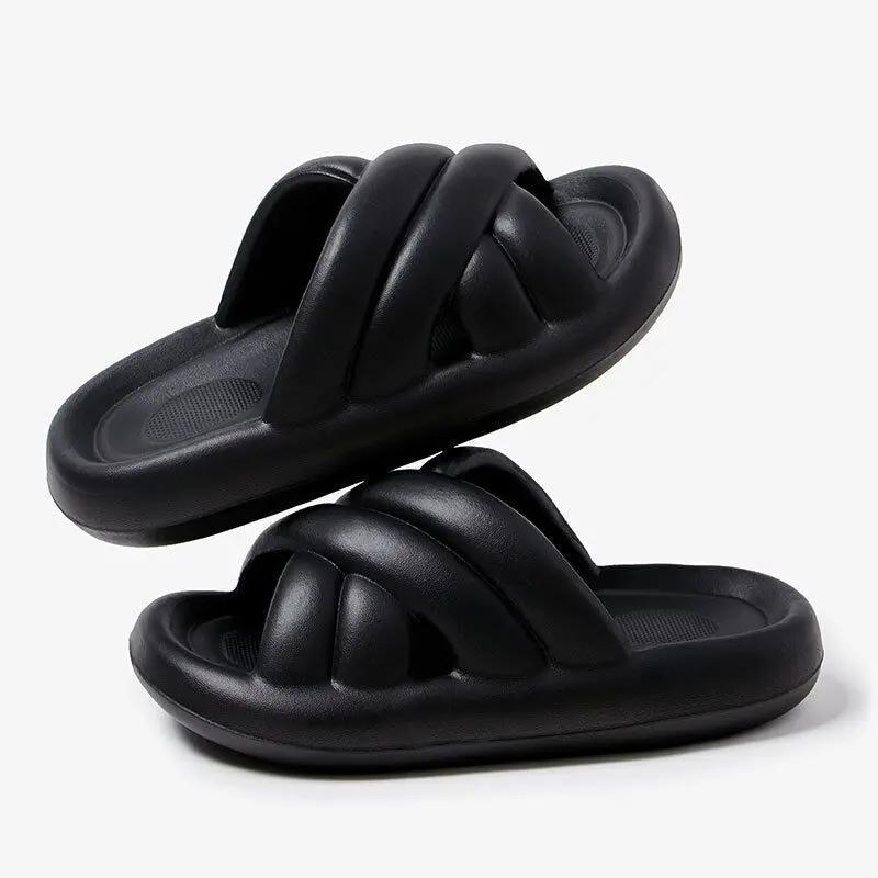 Fashion 2025Household Bathroom Slippers Women Trend Thick Sole EVA External Wear Couple Soft Sole Indoor Shower Slippers Casual Shoes