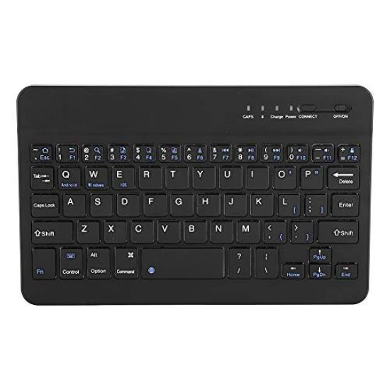 7-inch Bluetooth Keyboard, Lightweight, Compact, Portable, for Laptops and Desktops, Wireless USB Keyboard, Aluminum Alloy, Black