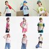 [Choose 3 Pieces from 179] Mqd Children's Short-Sleeved T-Shirt Summer Boys and Girls Color-Blocking Printed Loose T-Shirt