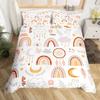Cartoon Rainbow Sun Bedding Set For Girls Kids Bedroom Decor Comforter Cover Kawaii Art Duvet Cover Polyester Comforter Cover