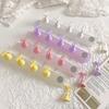 1 Set Jelly False Nail Tips Practice Trainning Display Stand Holder Base Colorful Crystal Nail Art Polish Display Manicure Tools