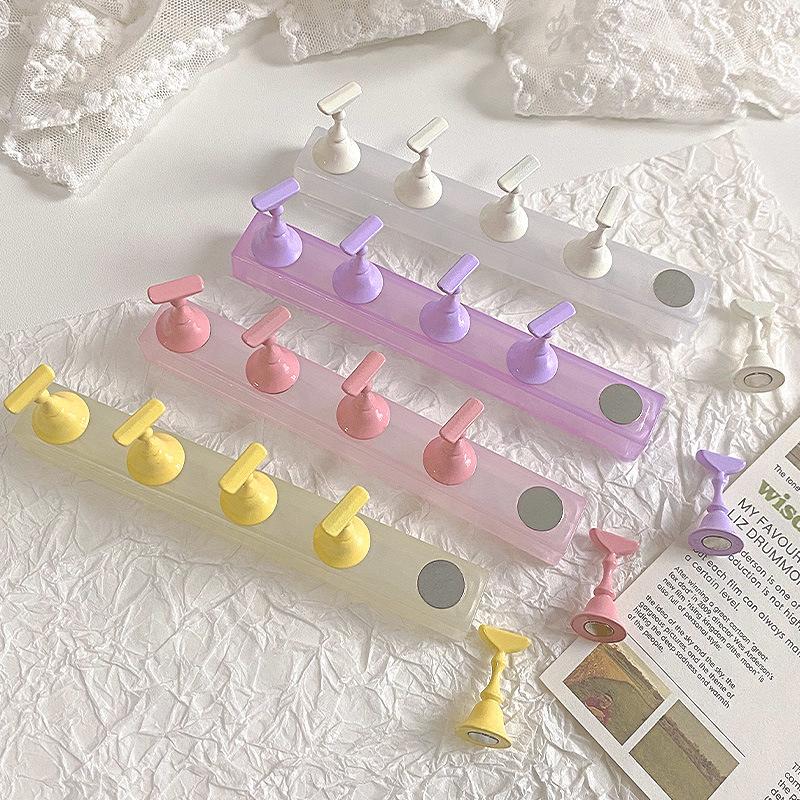 1 Set Jelly False Nail Tips Practice Trainning Display Stand Holder Base Colorful Crystal Nail Art Polish Display Manicure Tools