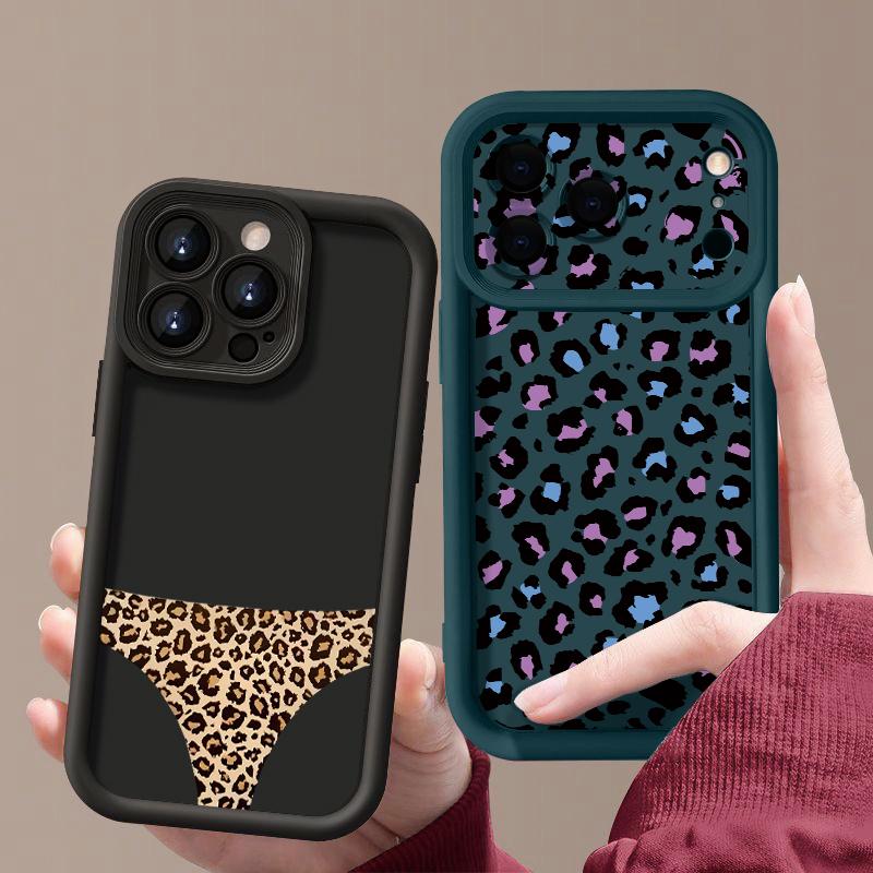 Colorful Leopard Print Case For iPhone 17 Pro Max Case iPhone 16 15 14 13 Pro Max 11 17e 16e Shockproof Bumper Soft Silicone Phone Cover Cases