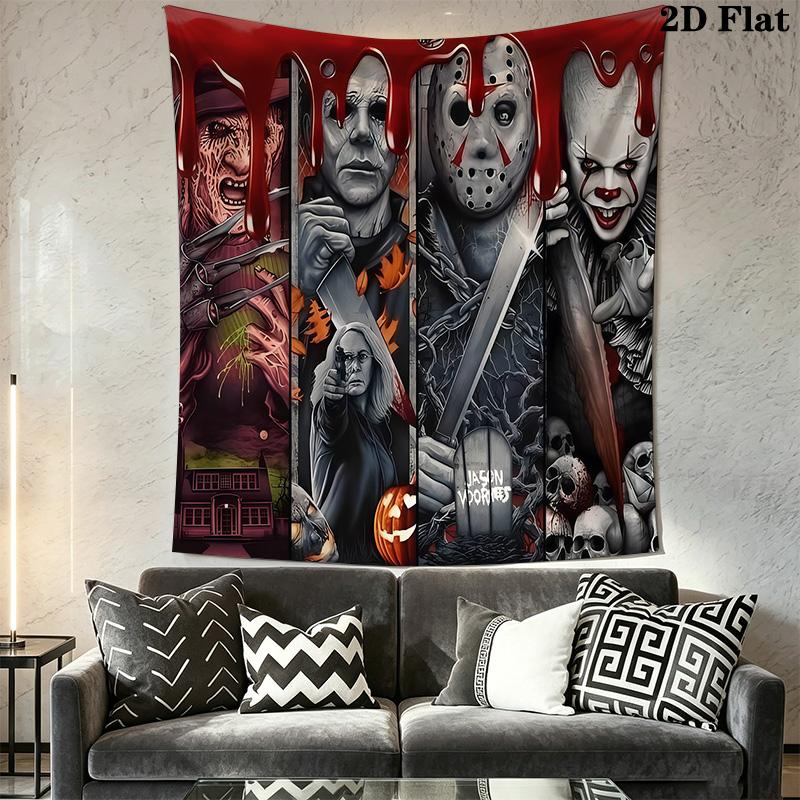 Horror Movie Characters Tapestry Tapestry Background Cloth Fashion Print Homestay Soft Decoration Tapestry Background Wall Hanging Cloth