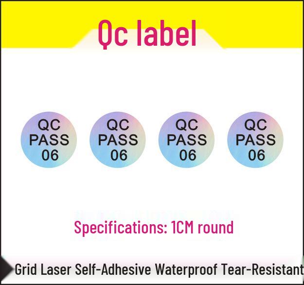 Round Waterproof Laser QC PASS Color-Changing Label - Self-Adhesive Quality Control/Inspection Sticker