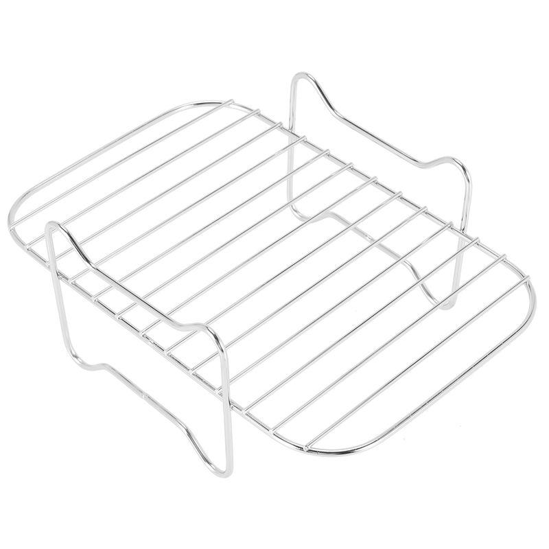 

AEE4-Air Fryer Rack For Ninja DZ201/DZ401 Foodi Accessories Stainless Steel Multi-Layer Stackable Dehydrator Rack серебряный