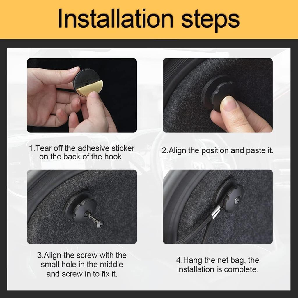 Hanemia Car Rear Cargo Net, Adjustable Elastic Storage Organizer Net, Trunk Cargo Storage Net, Universal Fit For Car, Vehicle, SUV (35.4" X 11.8")