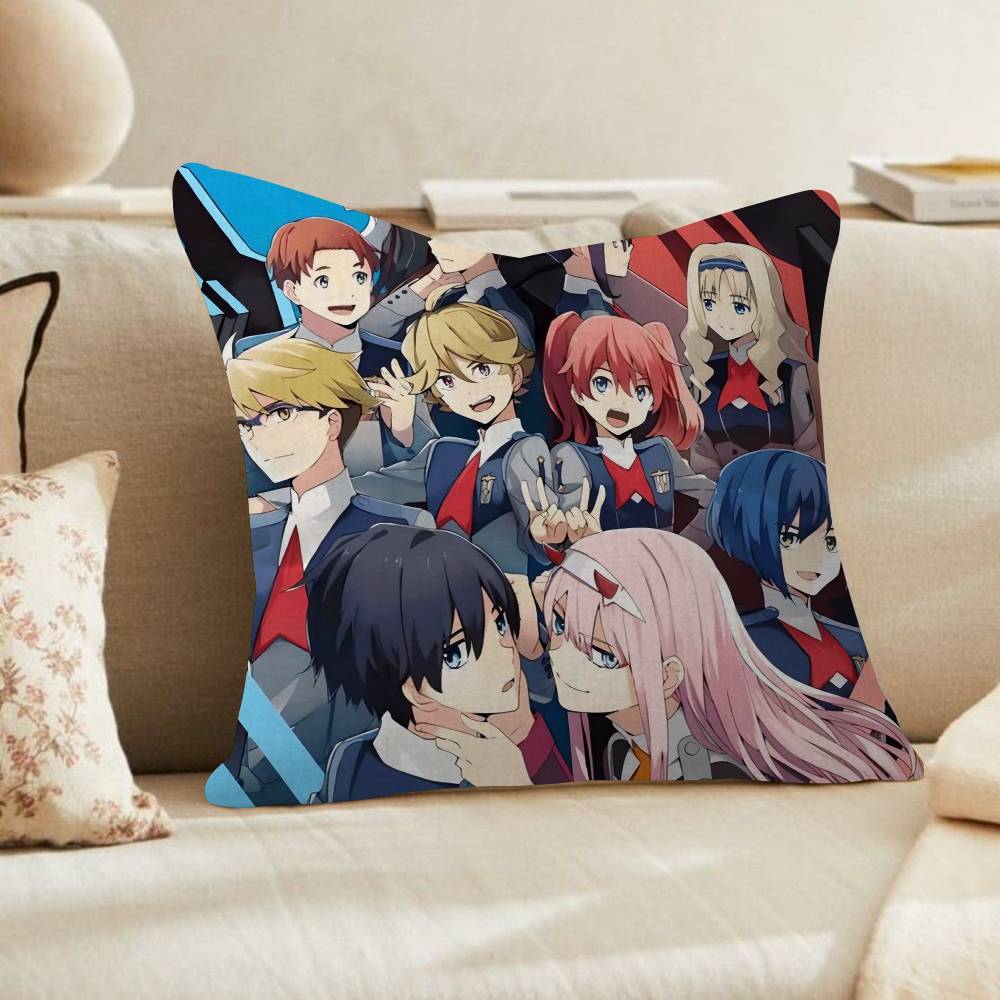 PC DDARLING In The FFRANXX Anime Cushion Cover Car Throw Pillow Case For Sofa Car Christmas Gift